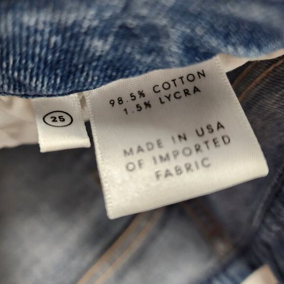 GRLFRND Button Fly Skinny Leg Cotton Distressed Karolina Jeans in Not Me Size 25 - Picture 4 of 8